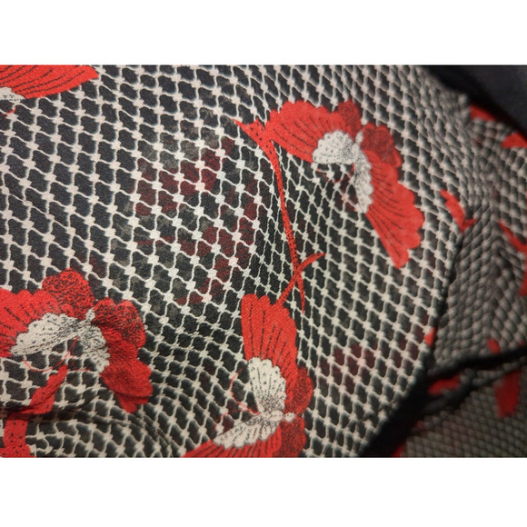 Small Bebe 100% silk cowl neck halter butterfly women's blouse #21 - Picture 6 of 6